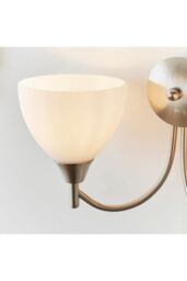 Netlighting Alton 2 Light Indoor Wall Light Satin Chrome with Matt Opal Glass E14 in Grey - thumbnail 5