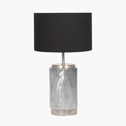 Ruma Set of 2 Carrara Grey Marble Effect Ceramic Table Lamp - thumbnail 4