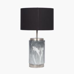 Ruma Set of 2 Carrara Grey Marble Effect Ceramic Table Lamp - thumbnail 5