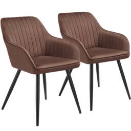 tectake Dining Chair Marilyn Set Of 2 - Brown/Black in Brown - Size: 2 Pack - thumbnail 1