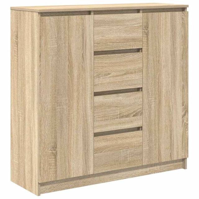 Berkfield Home Sideboard with Drawers Sonoma Oak 100.5x35x98.5 cm Engineered Wood in Light Tan - image 1