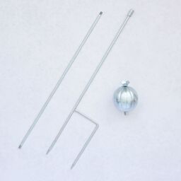 Paper High Iron Poppy Seed Head Garden Stake Decoration in Silver - thumbnail 2