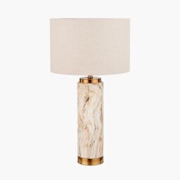 Ruma Natural Stone Effect Ceramic Tall Table Lamp - thumbnail 2