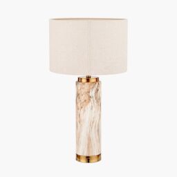 Ruma Natural Stone Effect Ceramic Tall Table Lamp - thumbnail 3