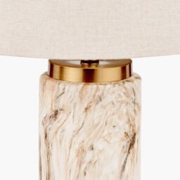 Ruma Natural Stone Effect Ceramic Tall Table Lamp - thumbnail 4