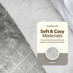 Keplin Large Electric Heated Throw Blanket, Fleece Wool Duvet, 9 Heat Setting in Light Grey - thumbnail 7