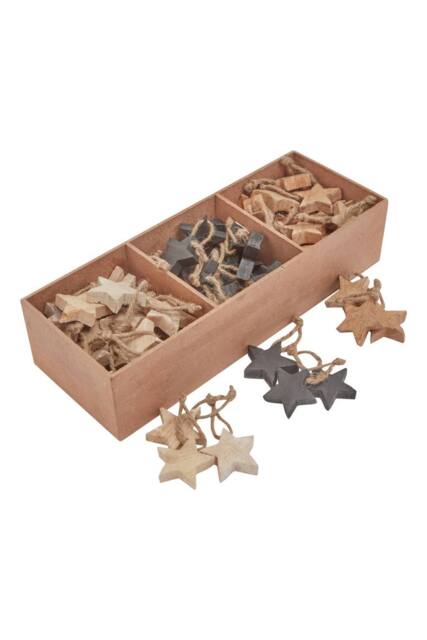KDMD Pack of 90 Rustic Wooden Star Hanging Decorations for Holiday Decor - image 1