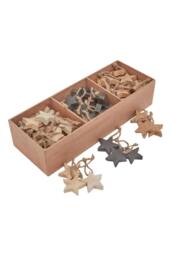 KDMD Pack of 90 Rustic Wooden Star Hanging Decorations for Holiday Decor