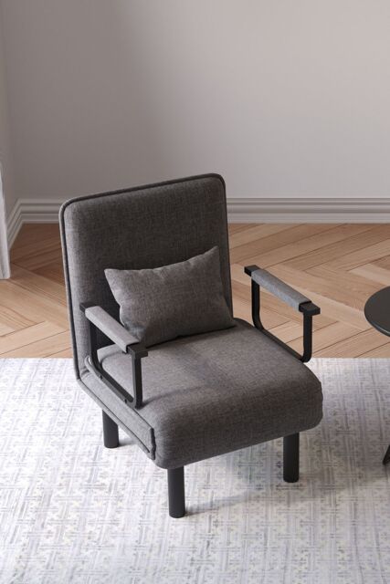 Living and Home 3-in-1 Lounge and Sofa Bed with Pillow in Grey - image 1