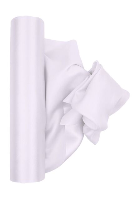 Neel Blue 20cm x 29cm Solid Satin Roll Large Fabric for Chair Sash Wedding Bouquet Décor Drapery in White - Size: 20 cm x 29 cm - image 1