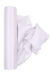 Neel Blue 20cm x 29cm Solid Satin Roll Large Fabric for Chair Sash Wedding Bouquet Décor Drapery in White - Size: 20 cm x 29 cm - thumbnail 1