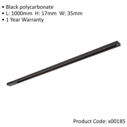 Loops 1m Commercial Lighting Display Track - Live & Dead Ends - Black - Single Circuit - thumbnail 2