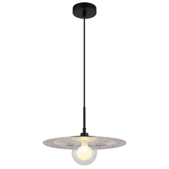 Netlighting Riga Silver Dome Pendant Ceiling Light Matt Black 1x G9 - image 1