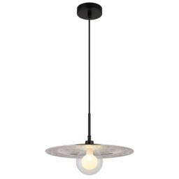 Netlighting Riga Silver Dome Pendant Ceiling Light Matt Black 1x G9
