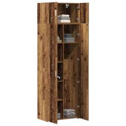 Berkfield Home Storage Cabinet Old Wood 70x42.5x225 cm Engineered Wood in Brown - thumbnail 1