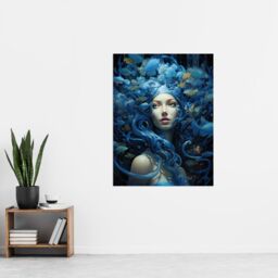 "Artery8 Goddess Of The Sea Mermaid Lore Concept Striking Artwork In Blue Extra Large XL Unframed Wall Art Poster Print - Size: W24"" x H32""" - thumbnail 4