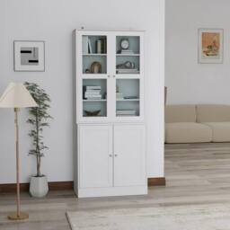 Wyld Haus Salu White Glass Front Display Cabinet 76W x 40D x 178.5H cm - thumbnail 3