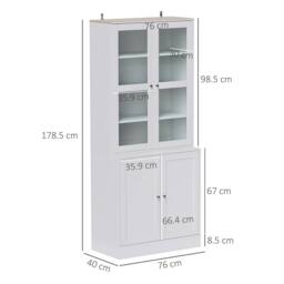 Wyld Haus Salu White Glass Front Display Cabinet 76W x 40D x 178.5H cm - thumbnail 4