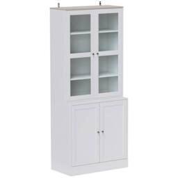 Wyld Haus Salu White Glass Front Display Cabinet 76W x 40D x 178.5H cm - thumbnail 2
