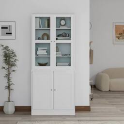 Wyld Haus Salu White Glass Front Display Cabinet 76W x 40D x 178.5H cm - thumbnail 9