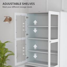 Wyld Haus Salu White Glass Front Display Cabinet 76W x 40D x 178.5H cm - thumbnail 6
