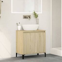 Berkfield Home Sink Cabinet Sonoma Oak 58x33x60 cm Engineered Wood in Light Oak - Size: 58 x 33 x 60 cm - thumbnail 1