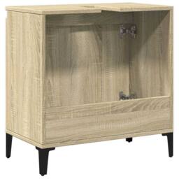 Berkfield Home Sink Cabinet Sonoma Oak 58x33x60 cm Engineered Wood in Light Oak - Size: 58 x 33 x 60 cm - thumbnail 6