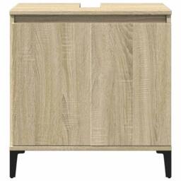 Berkfield Home Sink Cabinet Sonoma Oak 58x33x60 cm Engineered Wood in Light Oak - Size: 58 x 33 x 60 cm - thumbnail 4