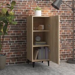 Berkfield Home Sideboard Sonoma Oak 34.5x34x90 cm Engineered Wood in Brown - thumbnail 3