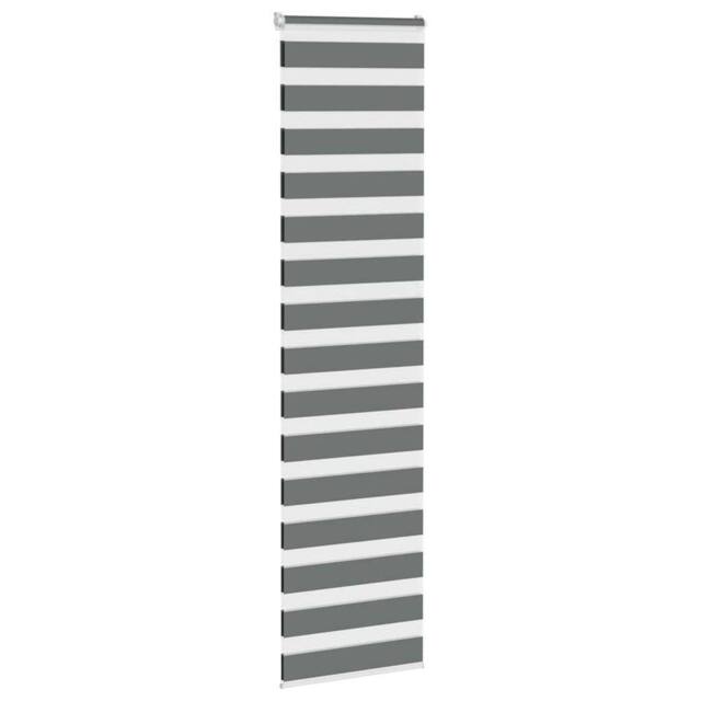 Berkfield Home Elegant Zebra Blind Dark Grey 70x200 cm Fabric Width 65.9 cm Polyester - image 1