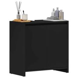 Berkfield Home Bathroom Cabinet Black 60x33x61 cm Engineered Wood - Size: 60 x 33 x 61 cm - thumbnail 4