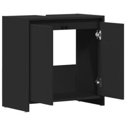 Berkfield Home Bathroom Cabinet Black 60x33x61 cm Engineered Wood - Size: 60 x 33 x 61 cm - thumbnail 5