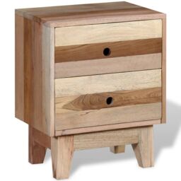 Berkfield Home Bedside Cabinet Solid Reclaimed Wood in Beige - thumbnail 2