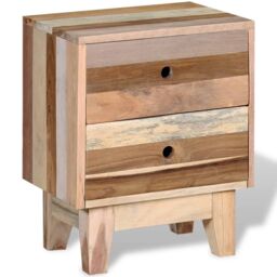 Berkfield Home Bedside Cabinet Solid Reclaimed Wood in Beige - thumbnail 3