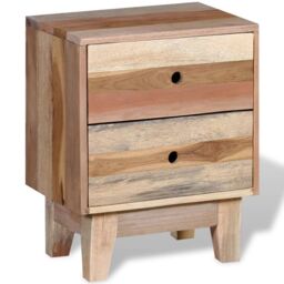 Berkfield Home Bedside Cabinet Solid Reclaimed Wood in Beige - thumbnail 5