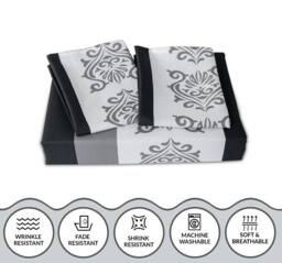 Pamposh Luxurious Duvet cover Set Reversible Bedding Sets in Grey - Size: Double - thumbnail 5