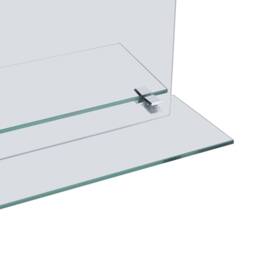Berkfield Home Wall Mirror with Shelf 20x40 cm Tempered Glass in Silver - thumbnail 4