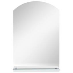 Berkfield Home Wall Mirror with Shelf 20x40 cm Tempered Glass in Silver - thumbnail 3