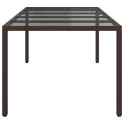 Berkfield Home Garden Dining Table Brown 250x100x75 cm Poly Rattan - Size: 250 x 100 x 75 cm - thumbnail 4