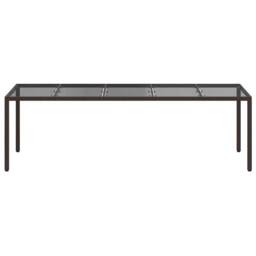 Berkfield Home Garden Dining Table Brown 250x100x75 cm Poly Rattan - Size: 250 x 100 x 75 cm - thumbnail 3