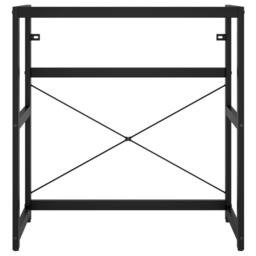 Berkfield Home Bathroom Washbasin Frame with Built-in Basin Black Iron - thumbnail 4