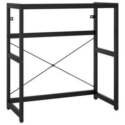 Berkfield Home Bathroom Washbasin Frame with Built-in Basin Black Iron - thumbnail 3