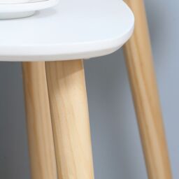 HOMCOM Side Table Set of 2 Nested Coffee Table with Solid Wood Legs in White - thumbnail 9