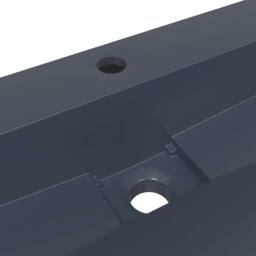 Berkfield Home Sturdy Wash Basin 60x38x11 cm Mineral Cast/Marble Cast Anthracite in Dark Grey - Size: 60 x 38 x 11 cm - thumbnail 8