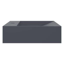 Berkfield Home Sturdy Wash Basin 60x38x11 cm Mineral Cast/Marble Cast Anthracite in Dark Grey - Size: 60 x 38 x 11 cm - thumbnail 5