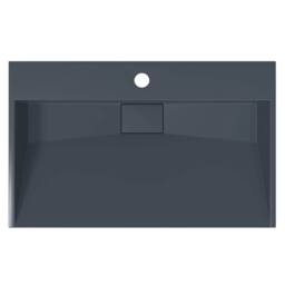 Berkfield Home Sturdy Wash Basin 60x38x11 cm Mineral Cast/Marble Cast Anthracite in Dark Grey - Size: 60 x 38 x 11 cm - thumbnail 7