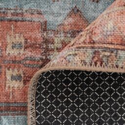 Kukoon Terracotta Distressed Hallway Runner Rug Non Slip & Washable - Size: 60 cm x 240 cm - thumbnail 6