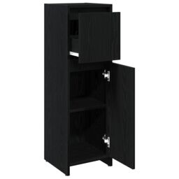 Berkfield Home Bathroom Cabinet Black Oak 30x30x95 cm Engineered Wood - Size: 30 x 30 x 95 cm - thumbnail 5