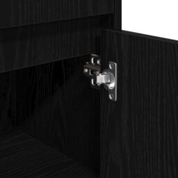 Berkfield Home Bathroom Cabinet Black Oak 30x30x95 cm Engineered Wood - Size: 30 x 30 x 95 cm - thumbnail 9