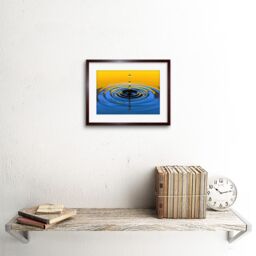 "Artery8 Wall Art Print Water Drop Splash Ripple Framed in Brown - Size: W7"" x H9""" - thumbnail 2